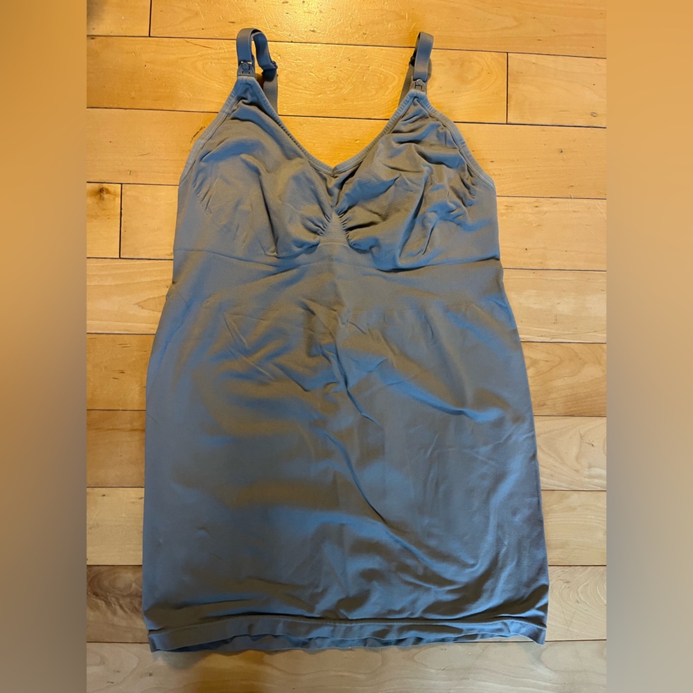 Nursing tank top Soft Ruched Tank in grey